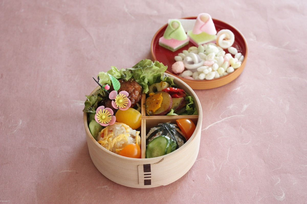 桃の節句 白木丸弁当箱四寸五分｜仕切り板について – 柴田慶信商店