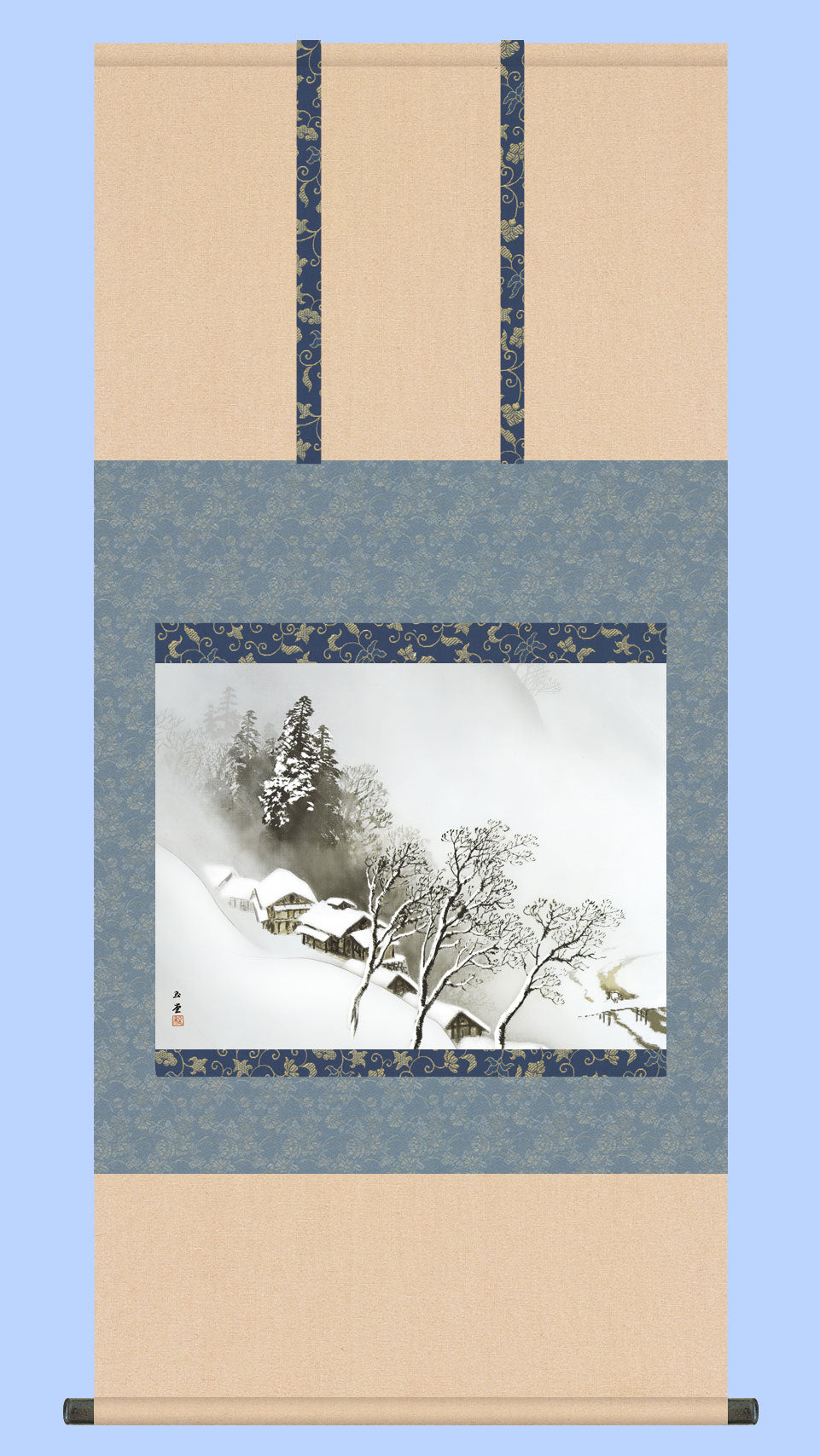 名画複製画掛け軸 吹雪 川合玉堂 – 寿鳳人形の東芸