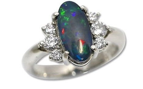 Black Opal Pt900ブラックオパール ダイヤリング (No.125351) – JEX