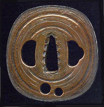 平田彦三「丸線鑢・赤銅縄目覆輪」色金鐔