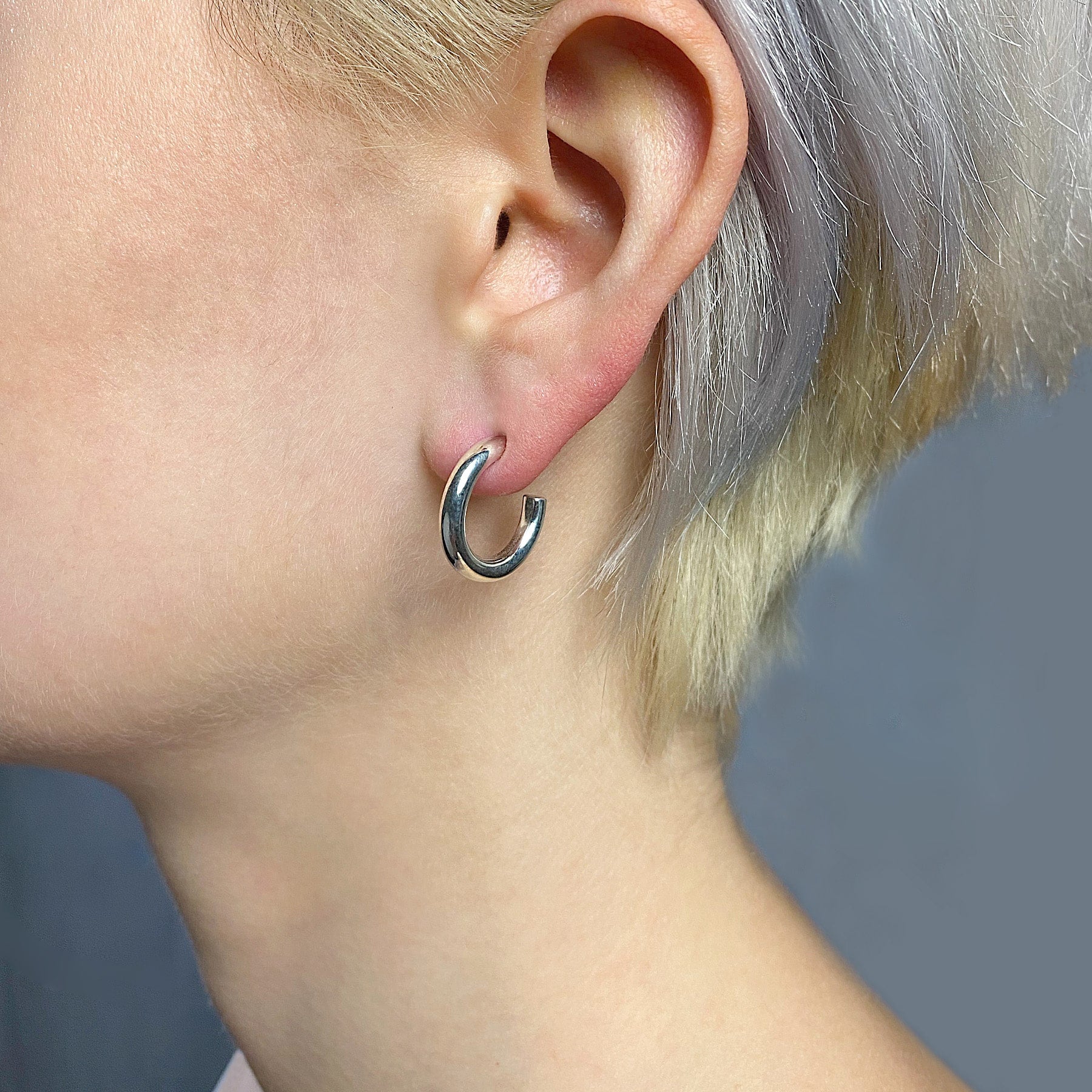 シルバー950フープスタッドピアス - IBUQUI 下北沢にあるオーガニック