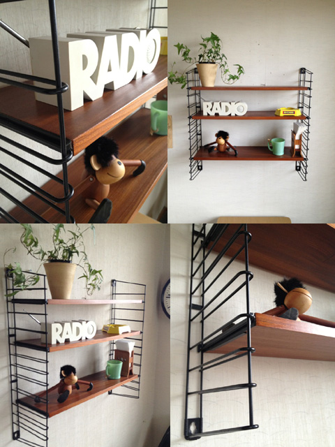 50'ビンテージ wallshelf チーク ウォール シェルフ 飾り棚 オランダ