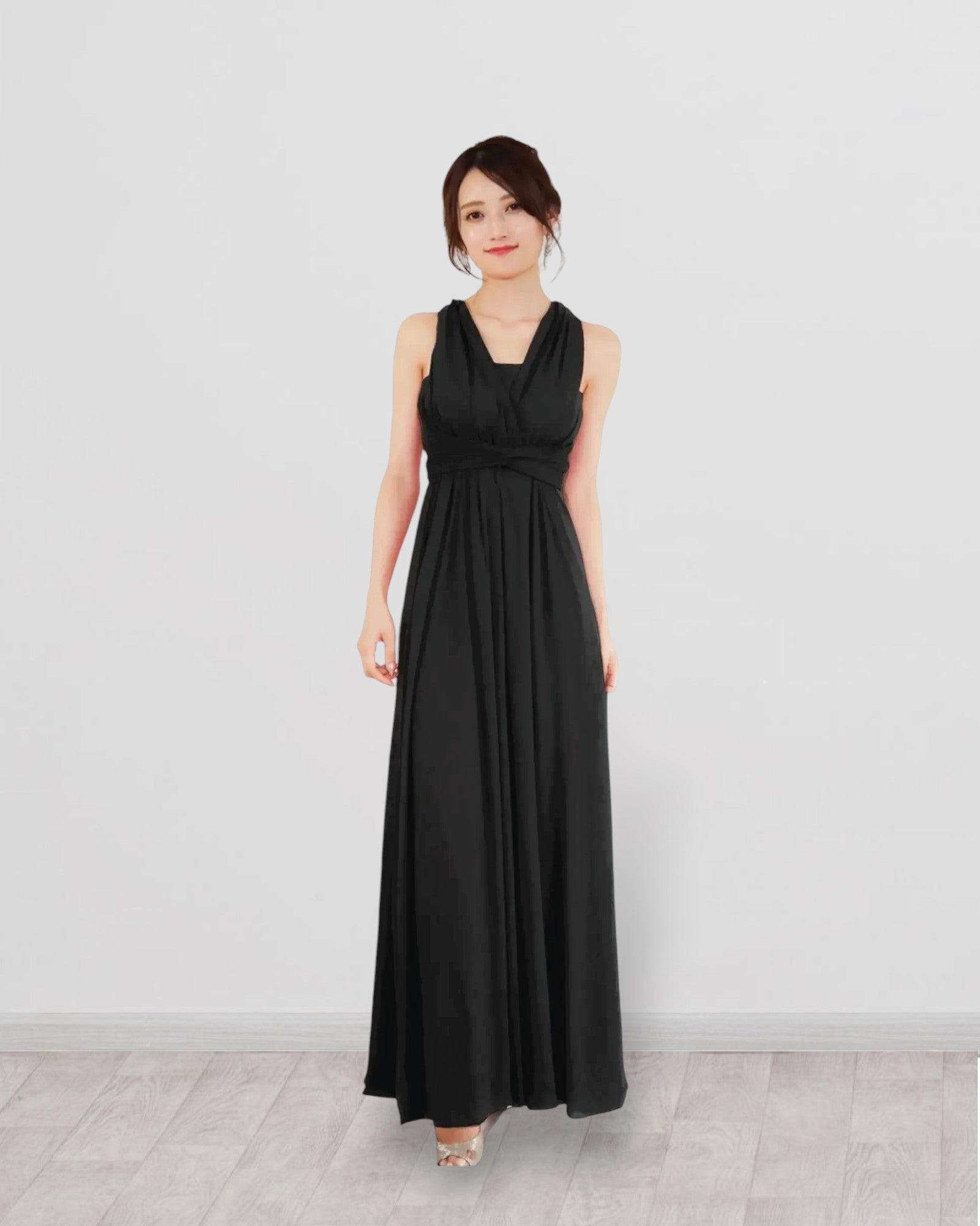 インフィニティ ブライズメイド ドレス 黒 ブラック 大きい カラフル