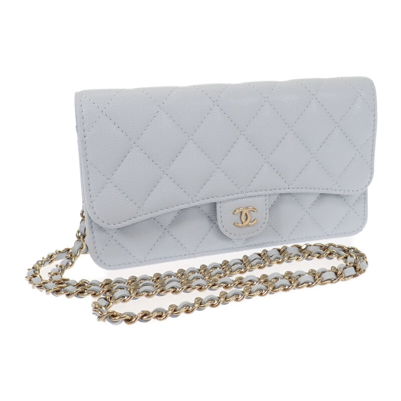 シャネル CHANEL フラップ フォンケース AP3744 ショルダーバッグ グレ