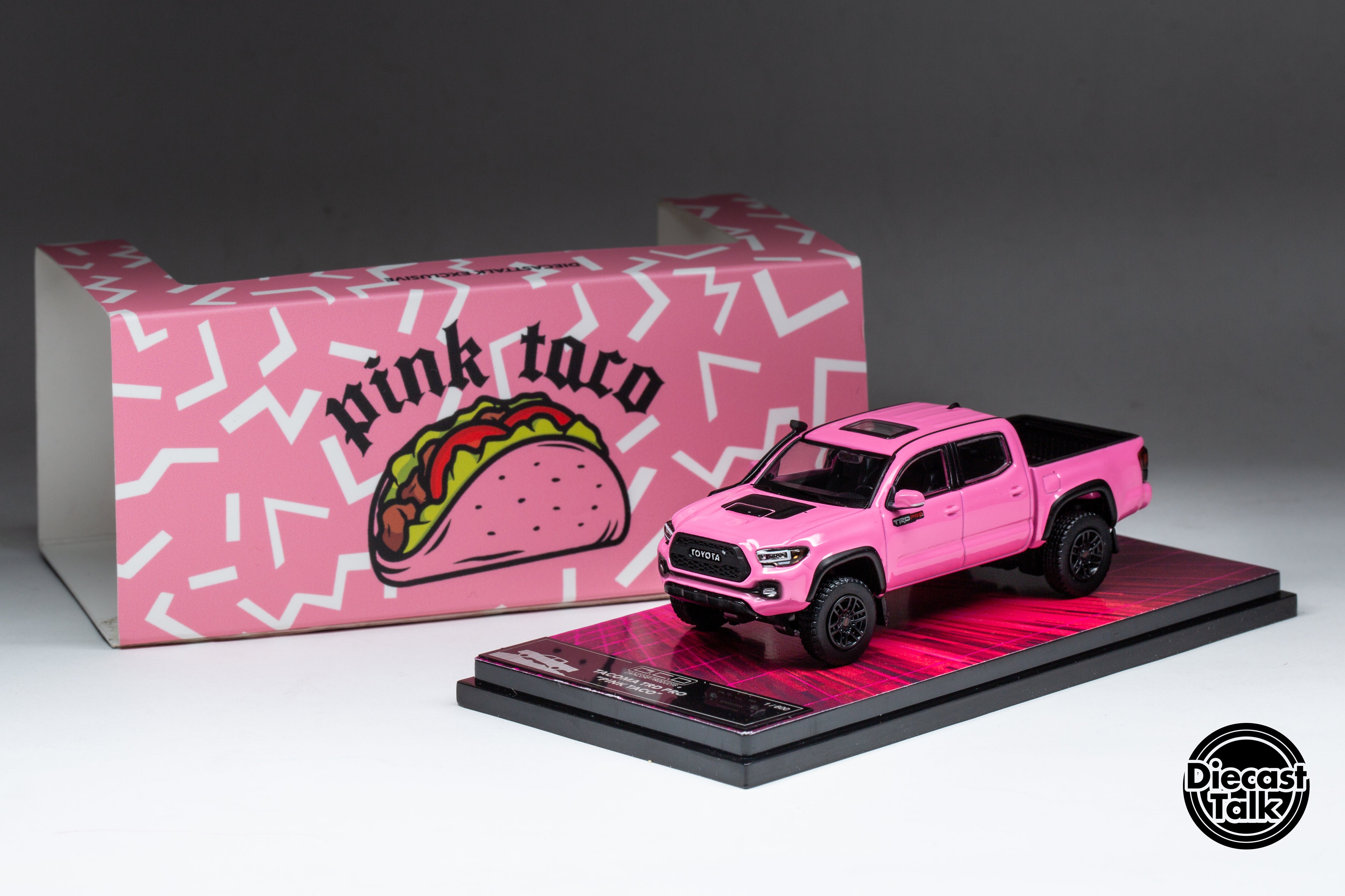 GCD DiecastTalk Exclusive 1/64 Toyota Tacoma TRD PRO Pink Ltd 600pcs