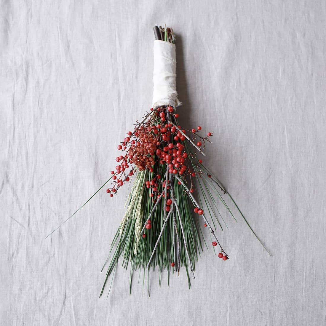 大王松・南天・ウメモドキ＜年新た＞ 作り方 レシピ – 土と風の植物園