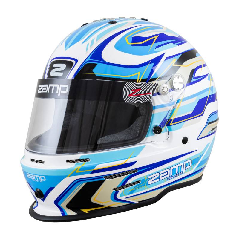 Zamp H753C4457 Zamp RZ-42Y Youth Graphic Helmet - White/Blue/Light