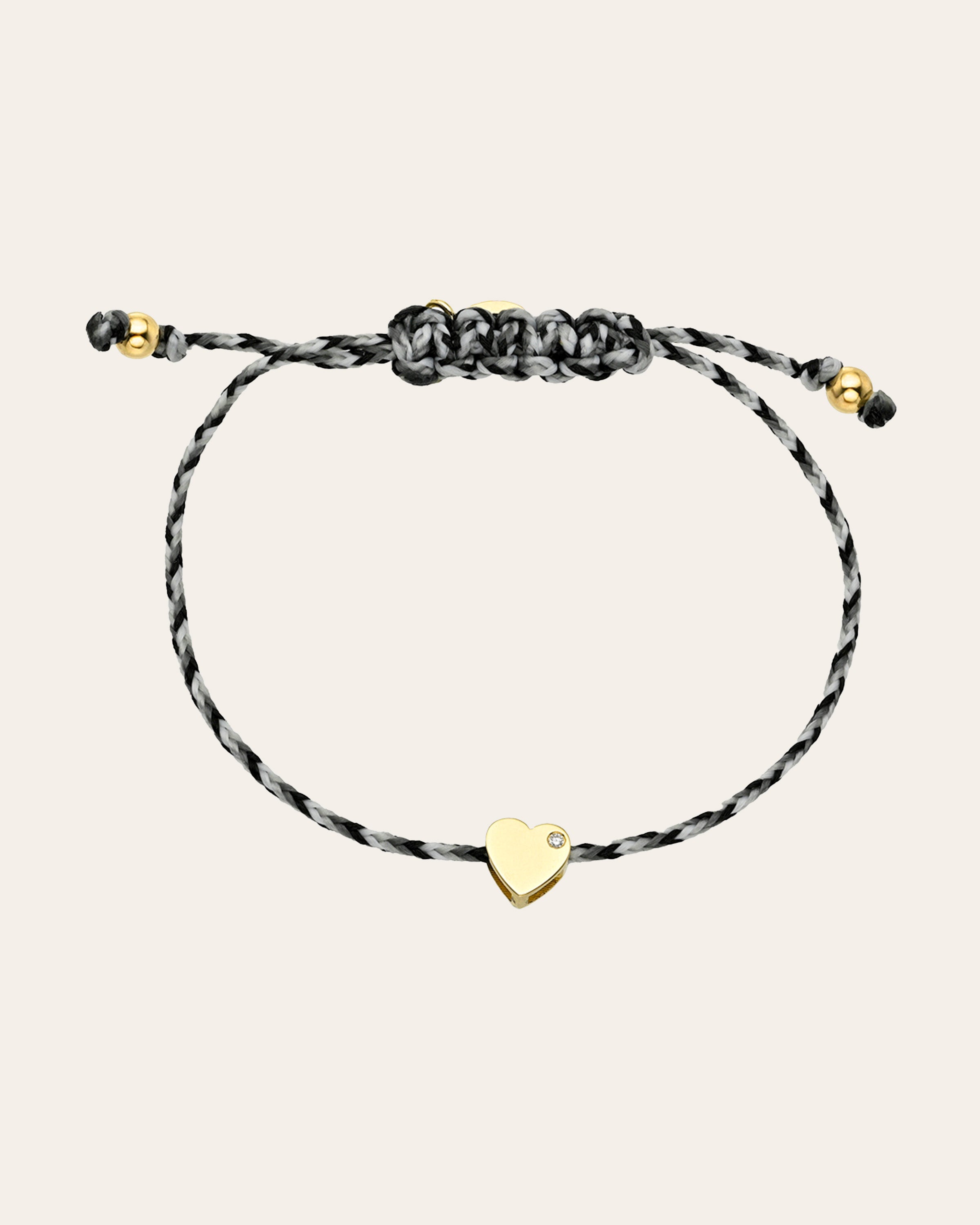 14k Gold Paracord Heart Fortune Bracelet
