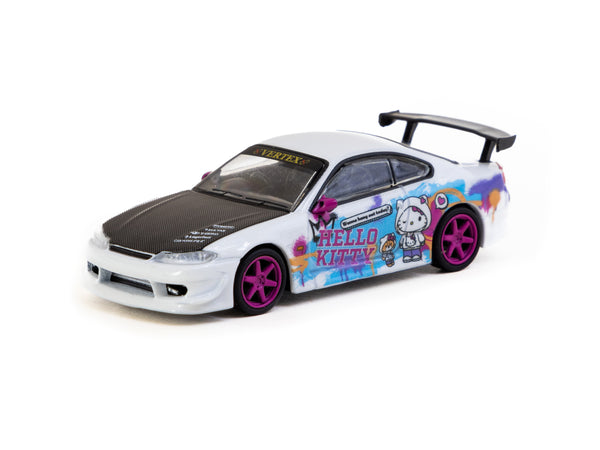 Tarmac Works 1/64 VERTEX Nissan Silvia (S15) Hello Kitty Drift Car - I