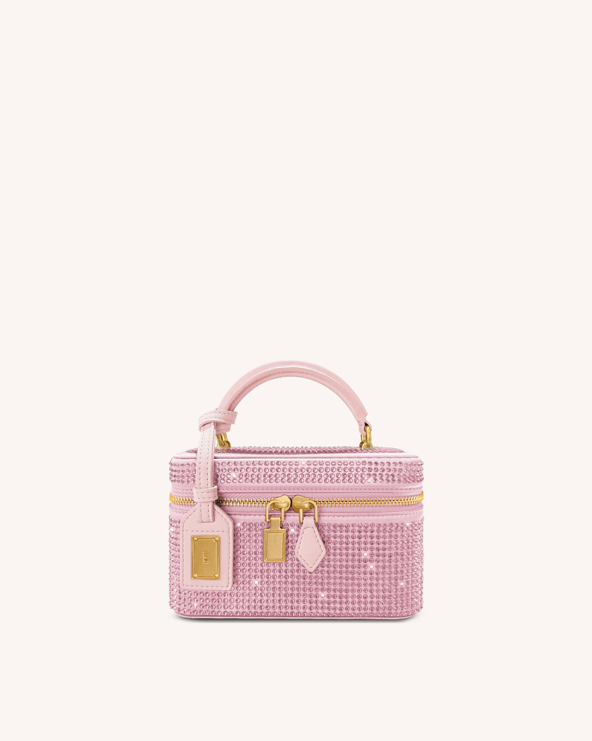Cleo Artificial Crystal Box Shape Top Handle Bag - Pink | JW PEI