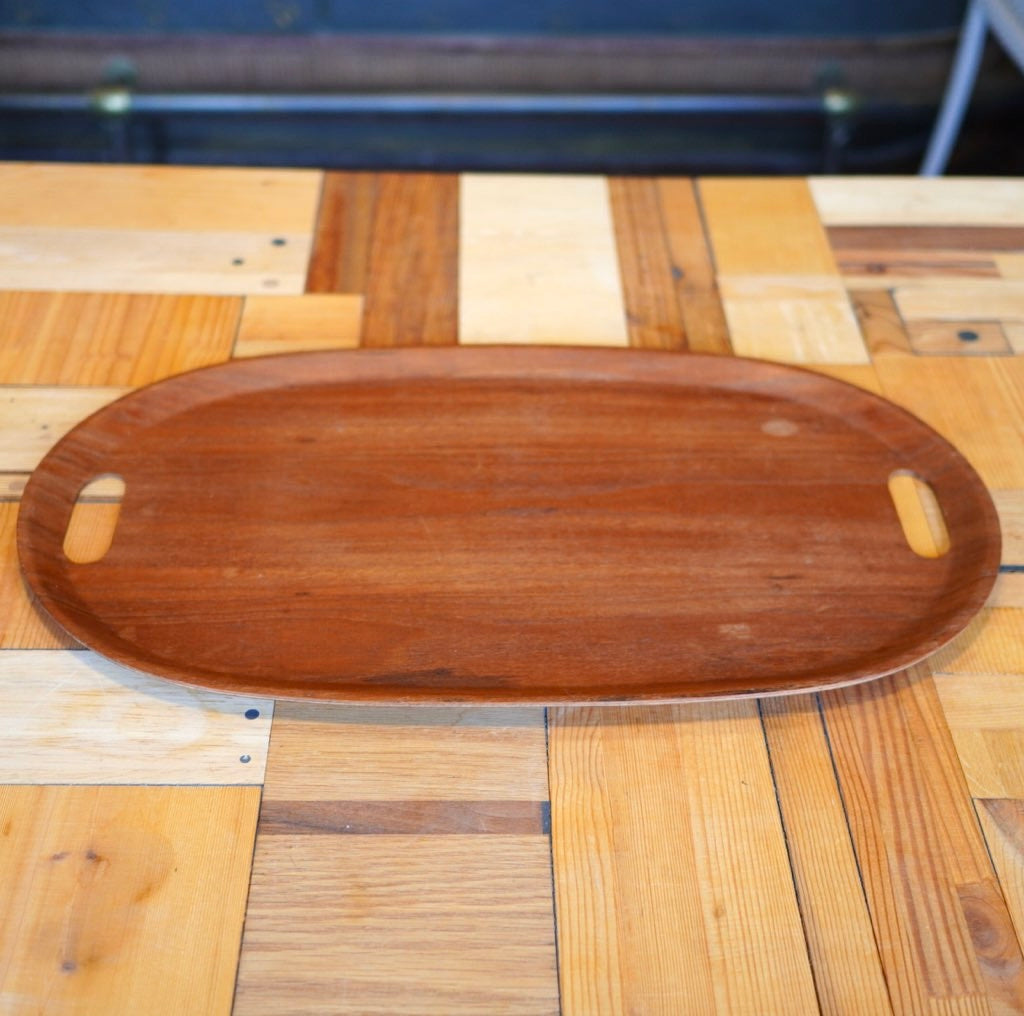 北欧ヴィンテージ チーク材 オーバルトレイ スウェーデン お盆