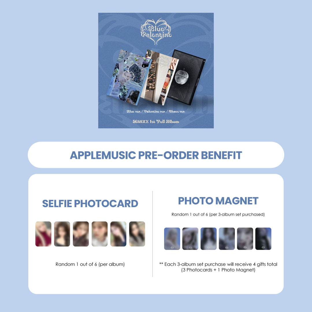 NMIXX 1ST ALBUM - BLUE VALENTINE + APPLEMUSIC PHOTOCARD + PHOTO