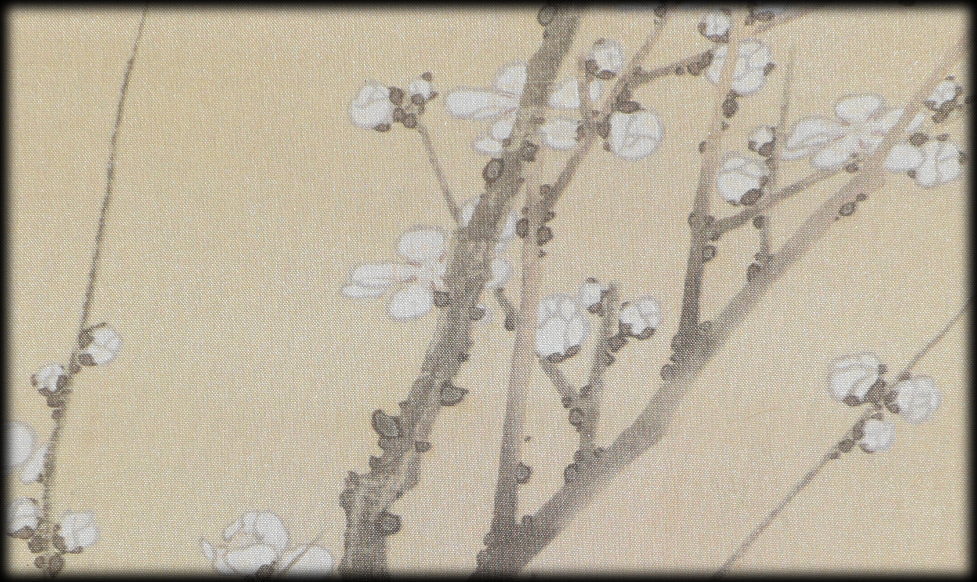 葛飾北斎:原作「白梅図」：E-093j[工芸掛け軸]古美術谷口