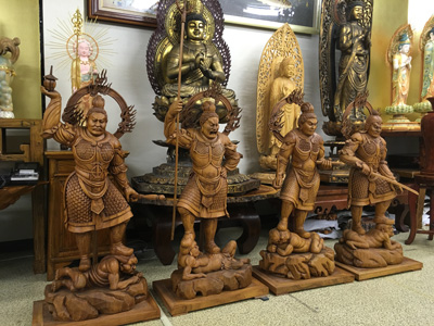 木彫 楠 准胝観音菩薩立像 極彩色仕上げ 仏像 彫刻作品の販売 【株式