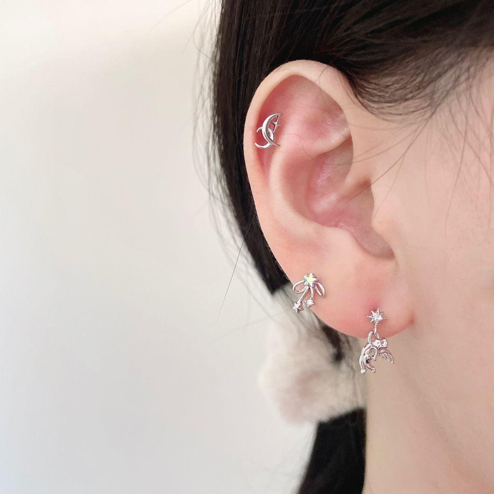 サージカル]赤ちゃん天使 月 リボン キュービック (3Type 2Color) 16G