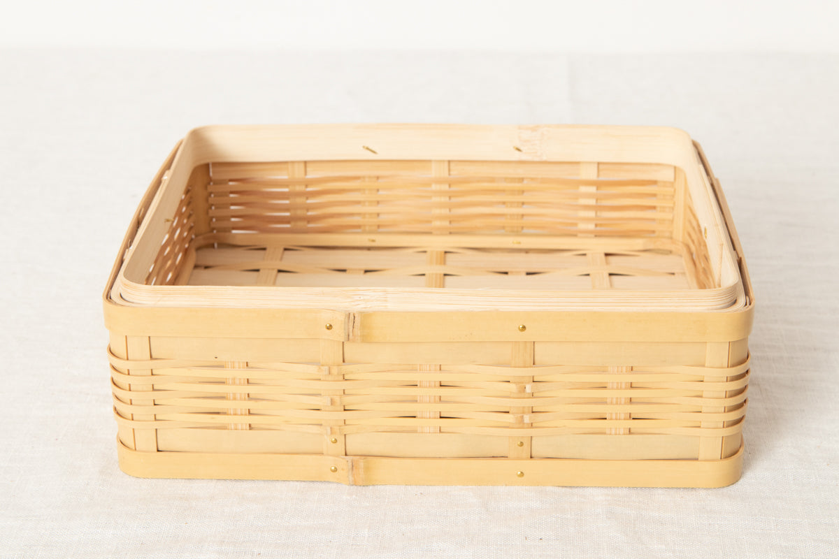 白竹の三段弁当かご お弁当や行楽に – 市川籠店 | 1basketry