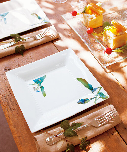 京香旬彩 23cmスクエアプレート(加茂茄子) | ノリタケ食器公式