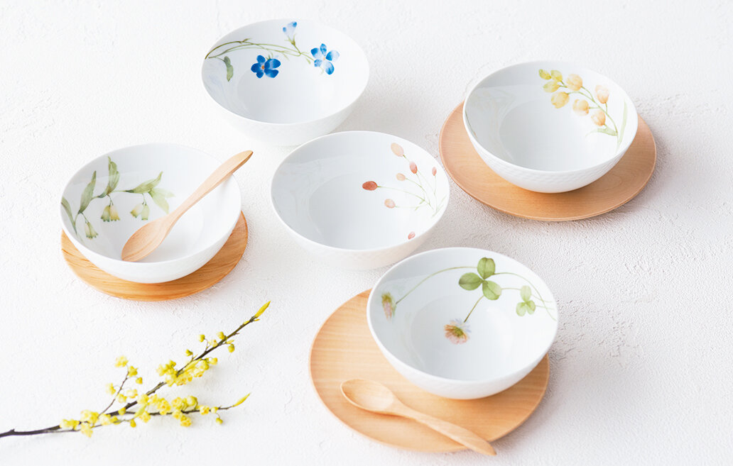 あづまの路 15.5cmプレートセット(5枚)(絵変り) | ノリタケ食器公式