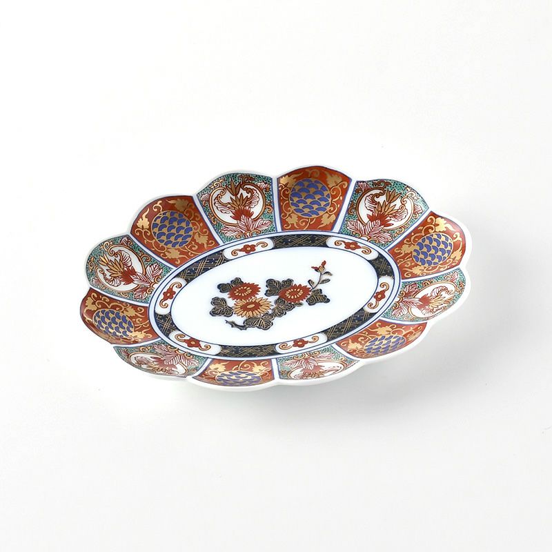 古伊万里シリーズ 【波佐見焼】金彩間取菊紋 19cm 楕円皿〈1枚〉 |皿や