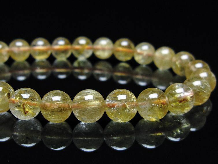 タイチンルチルクォーツ ブレスレット 7mm ルチルクォーツ ブレス 一点