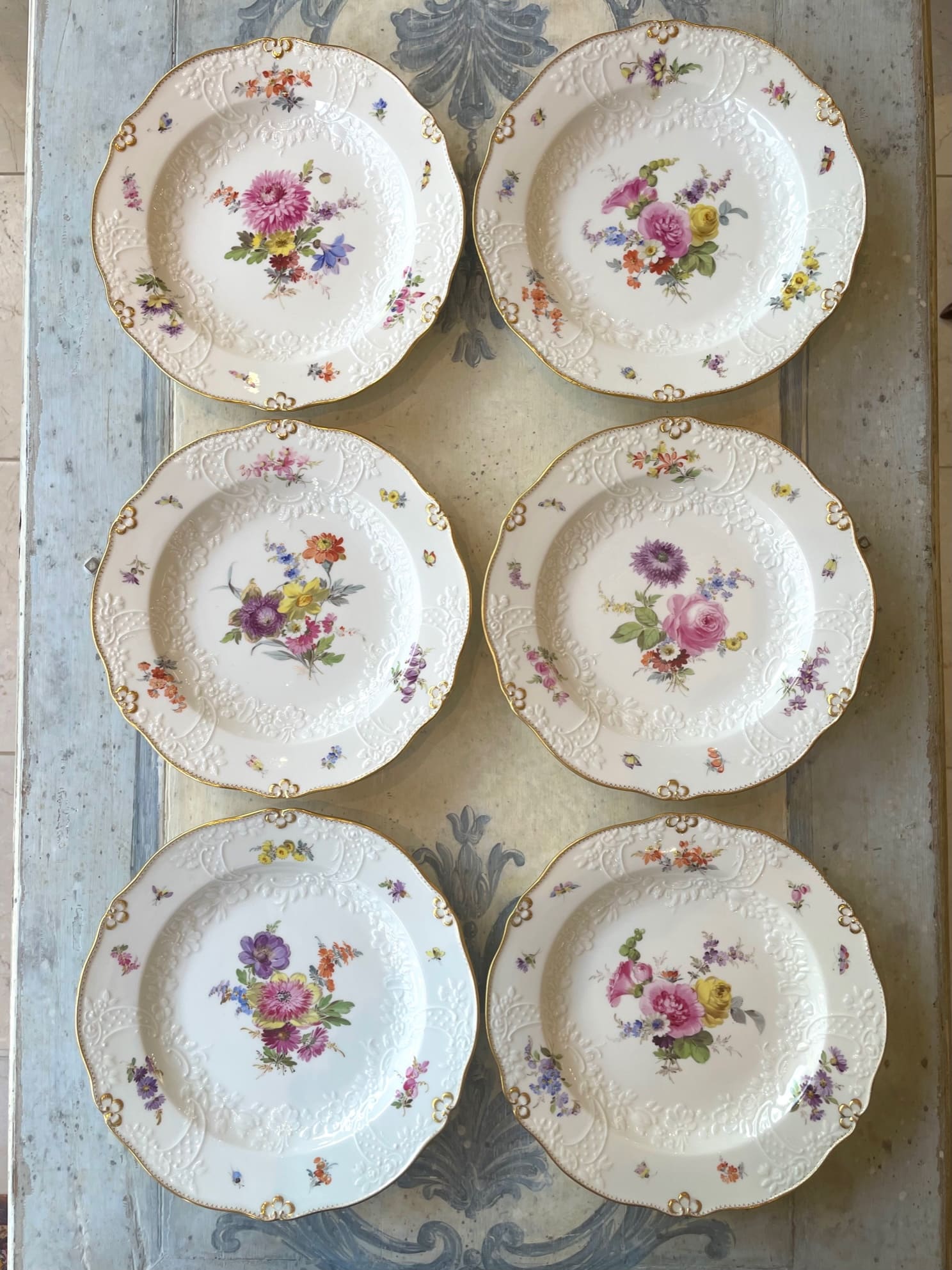 マイセン ノイマルセイユ 金彩プレート 6枚セット hpt474 - 陶夢