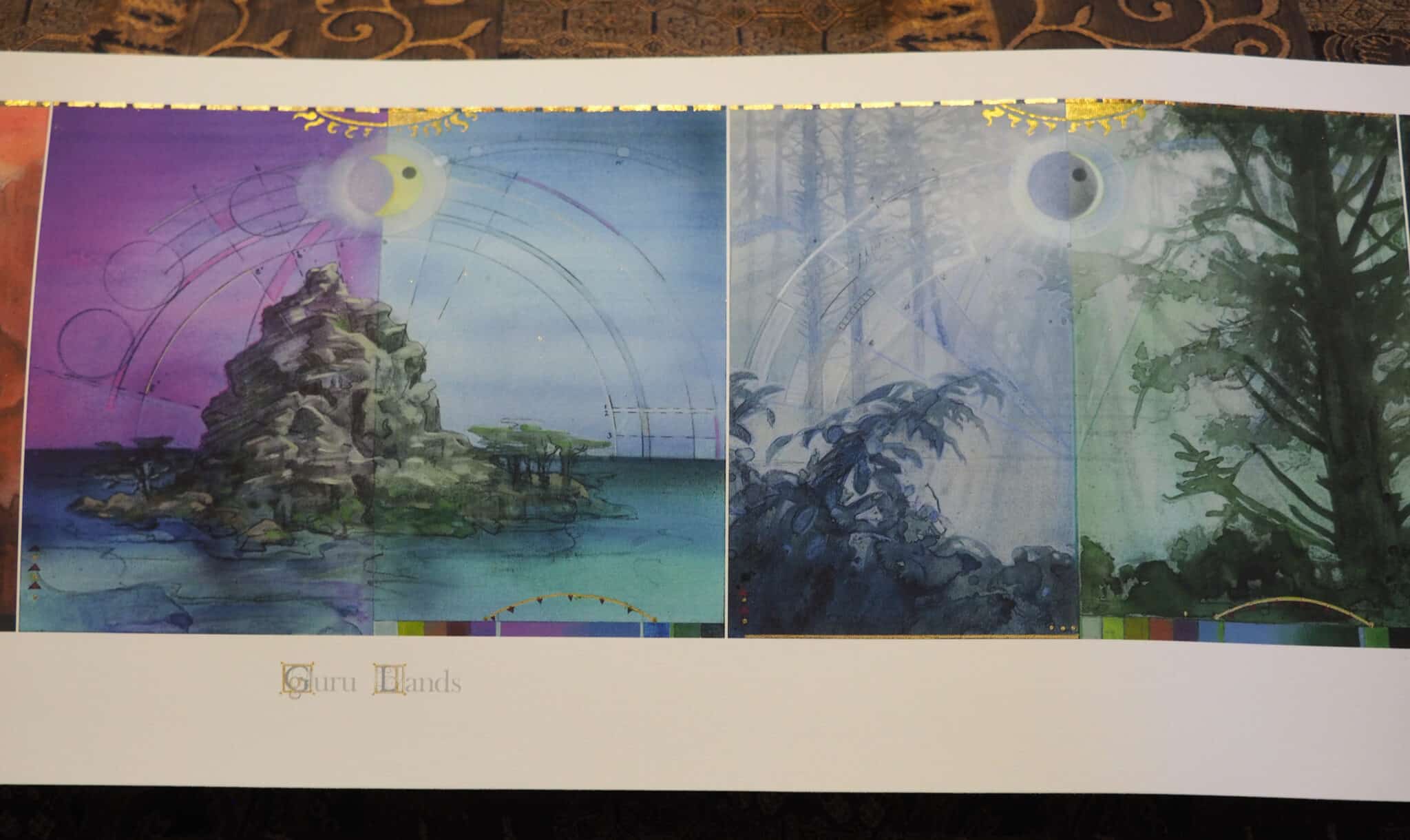 MtG: GURU LANDS Large 5' Gold Hand-Embellished CANVAS PRINT #2/5
