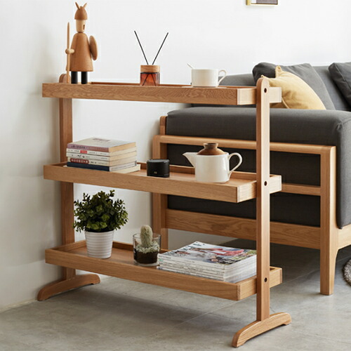 楽天市場】オープンラック オーク材 無垢材 ラック 3段 木製 フラワー