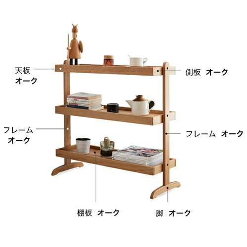 楽天市場】オープンラック オーク材 無垢材 ラック 3段 木製 フラワー