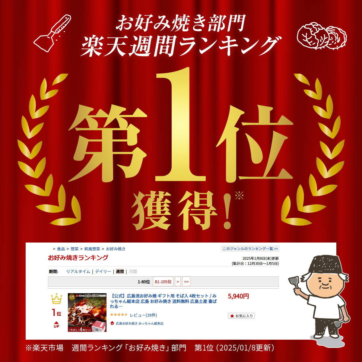 楽天市場】【公式】広島流お好み焼 ギフト用 そば入 4枚セット