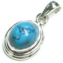 楽天市場】天然石ペンダントトップ ターコイズ シルバー925