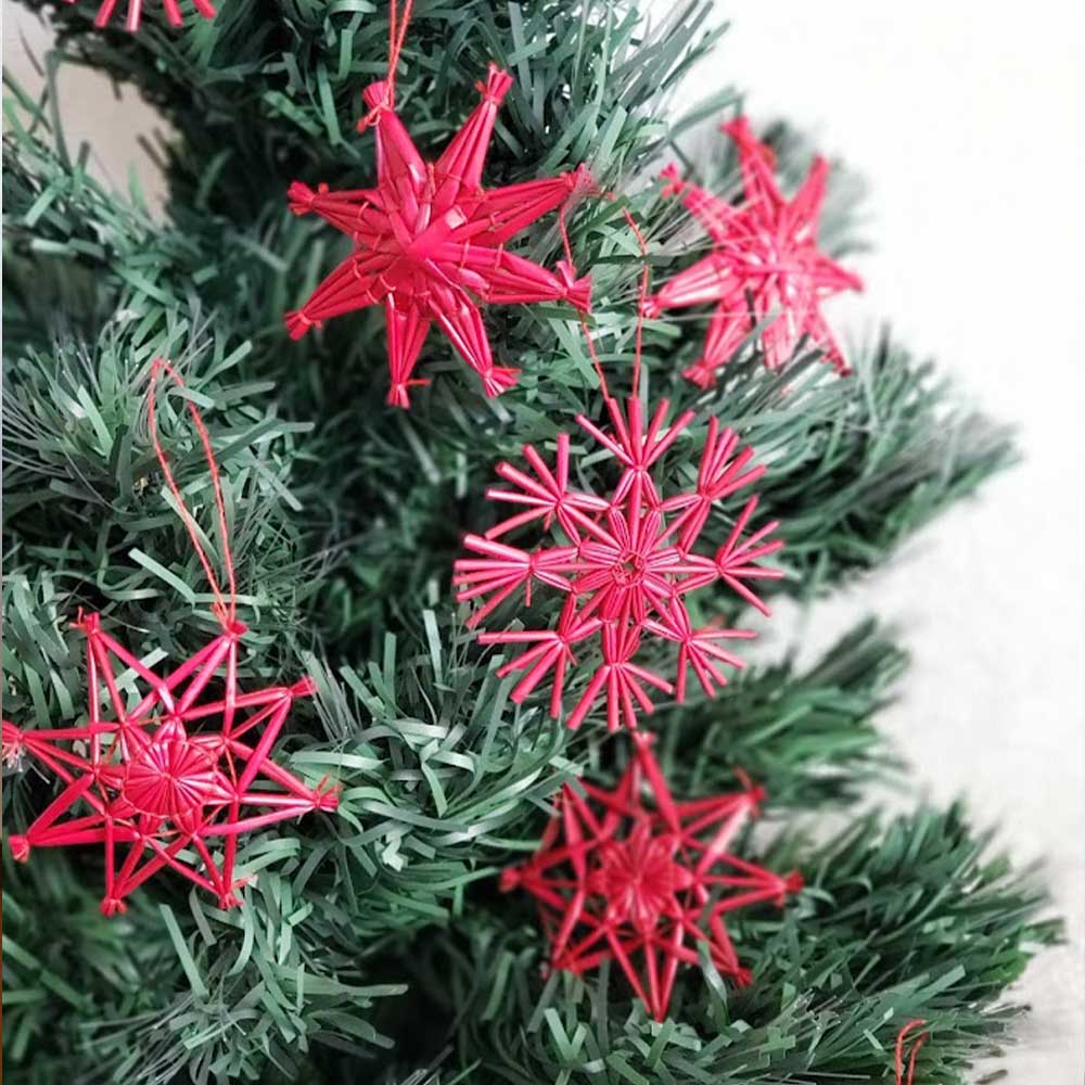 楽天市場】藁製オーナメント ヒンメリセット 赤 クリスマス