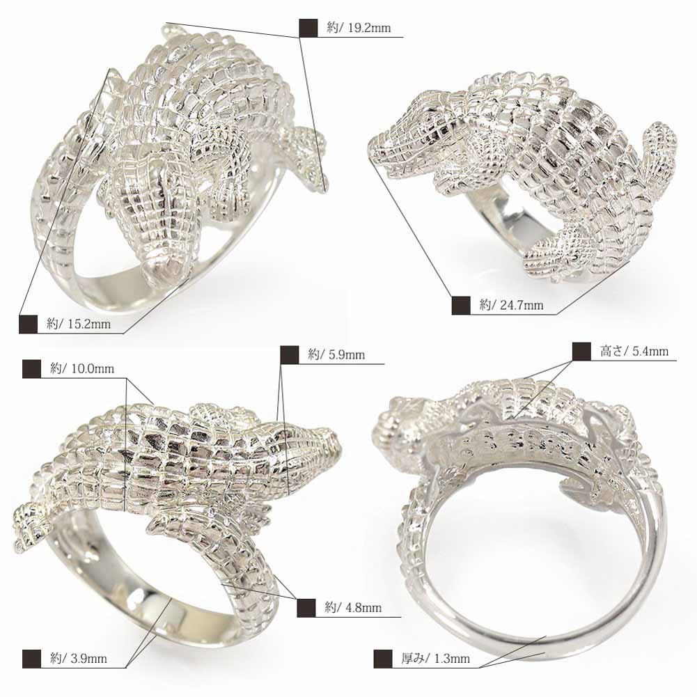 楽天市場】リング ワニ シルバー925 ピンキー 指輪 爬虫類
