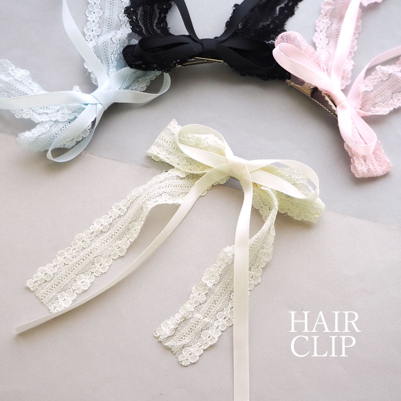 楽天市場】ヘアクリップ リボン レース サテン キッズ 子供 髪飾り