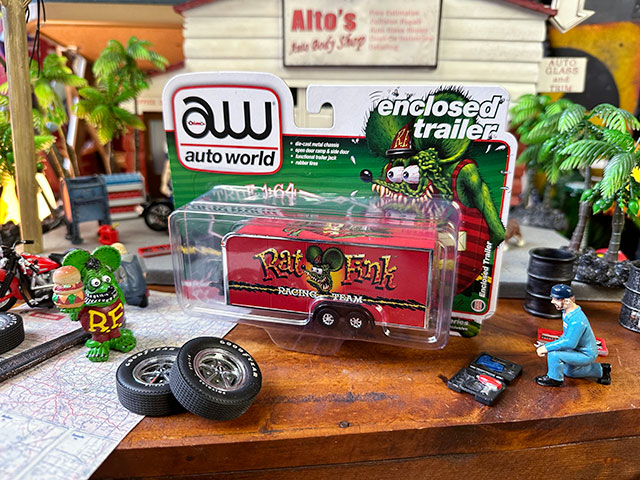 楽天市場】オートワールド ラットフィンク エンクローズドトレーラー