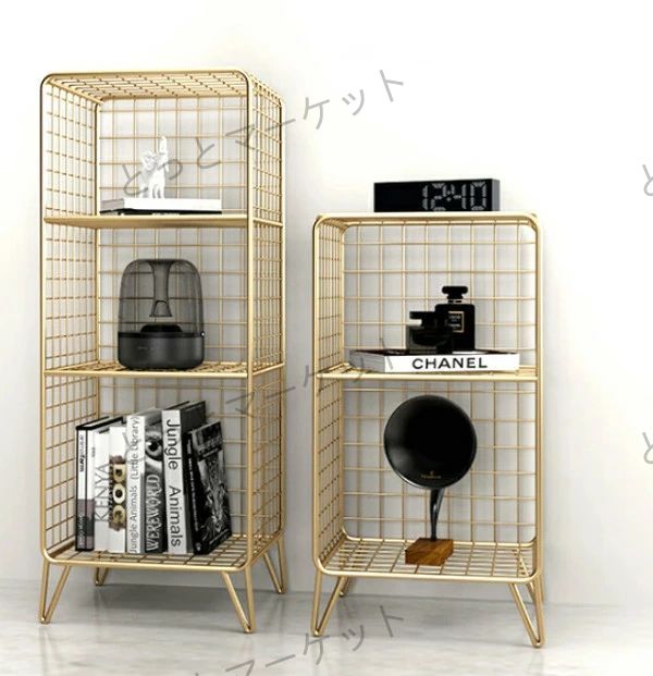 楽天市場】ラック 3段 アイアン シェルフ ゴールド 棚 おしゃれ 本棚