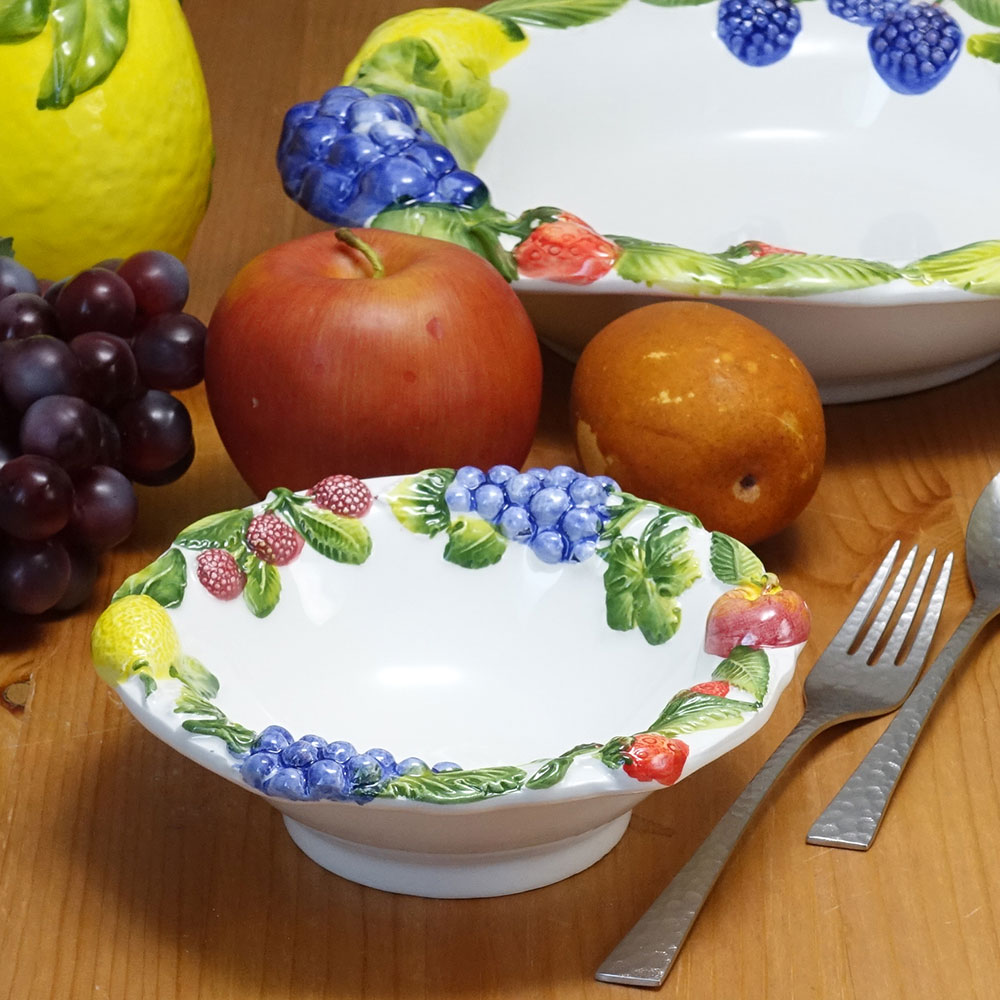 楽天市場】イタリア製 陶器 デザートボウル フルーツ柄 洋食器