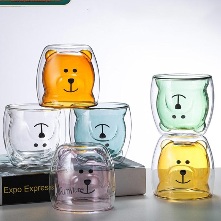 楽天市場】クマ グラス マグ 2個セット ダブルウォールグラス ガラスの