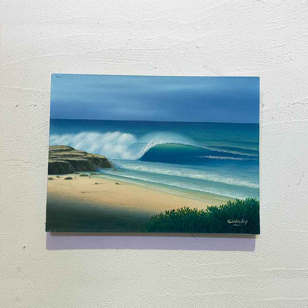 楽天市場】バリ 絵画 波の絵 ビーチ Goes Windy 40×30cm 青い 海