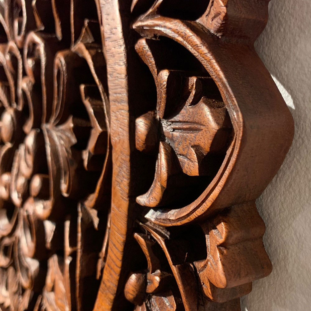 楽天市場】木彫りレリーフ φ40cm 木彫り レリーフ アートパネル 木彫り