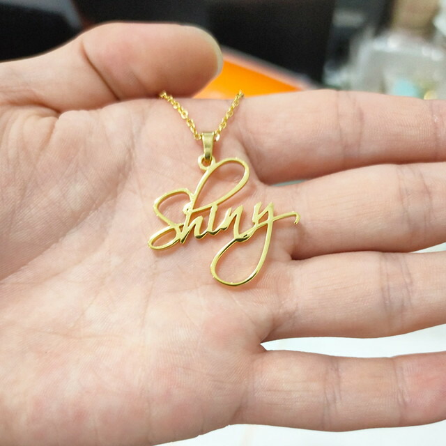 楽天市場】送料無料 オリジナル カスタム ネックレス 筆記体