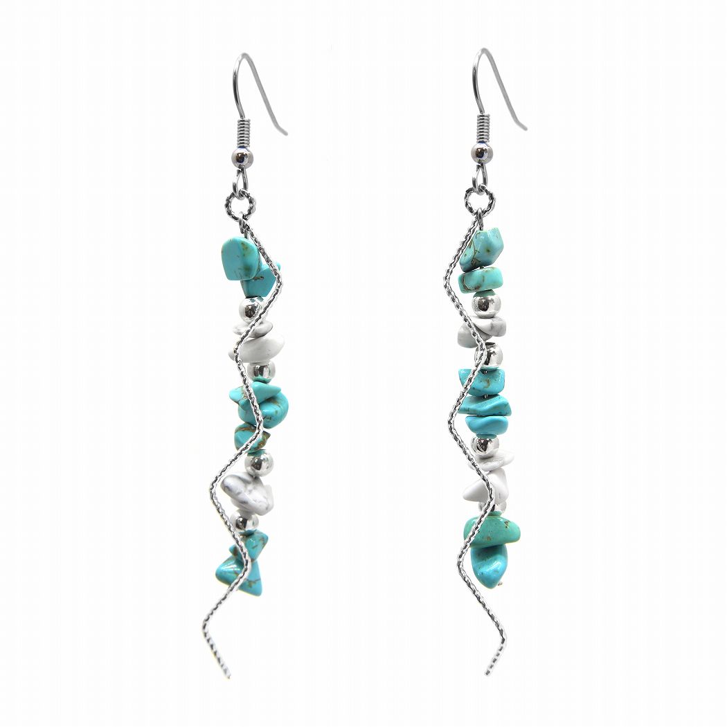 楽天市場】天然石ターコイズピアス ターコイズさざれ石 低アレルギー