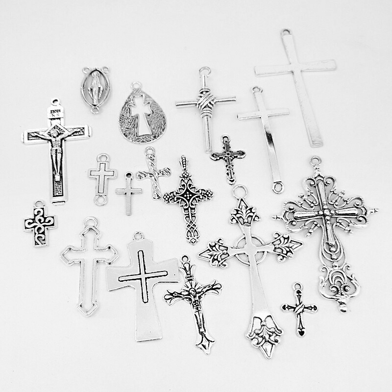 楽天市場】クロスチャーム 十字架 シルバー カン付き アクセサリー