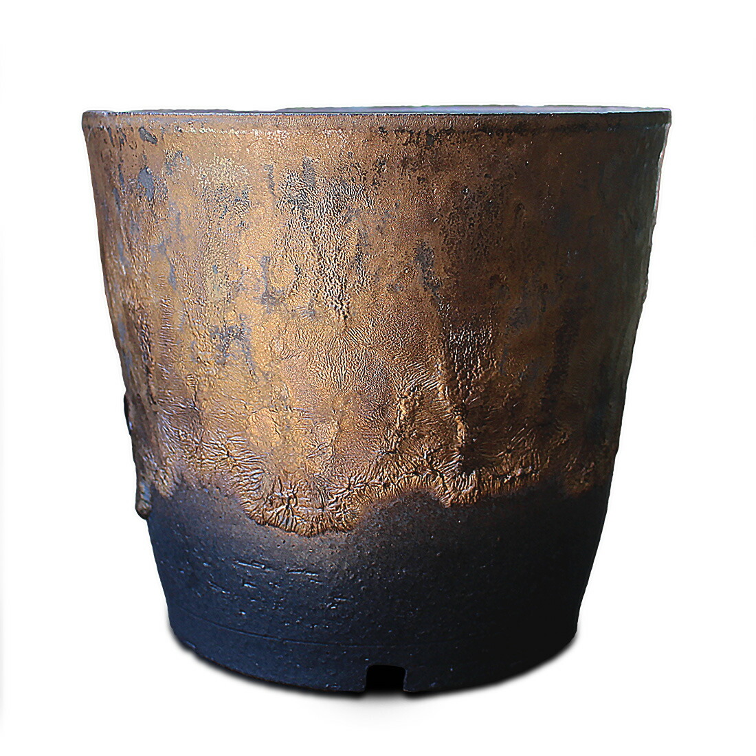 楽天市場】盆栽鉢 陶器 5号 深ソリ おしゃれ 専門店 金彩 黒 信楽焼