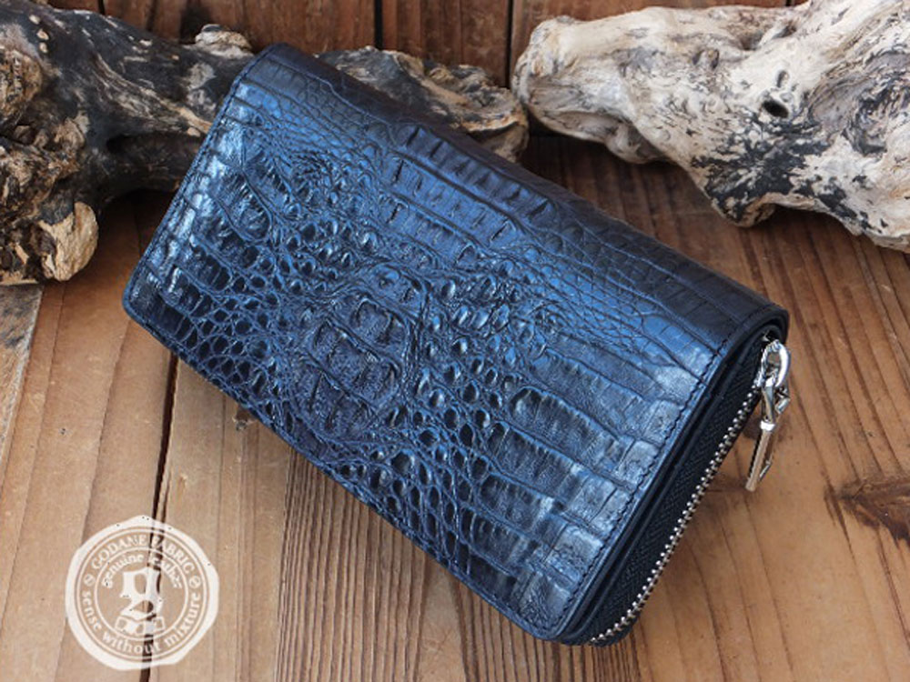 楽天市場】クロコ 長財布 ネイビーの通販