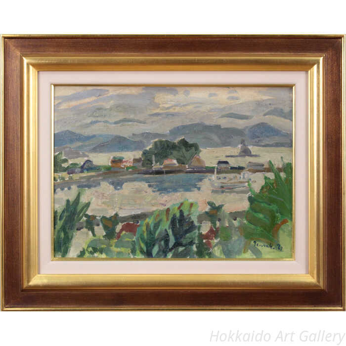 楽天市場】絵画 中村善策 油絵・油彩画 『雨晴れの白浜港』 風景 日本