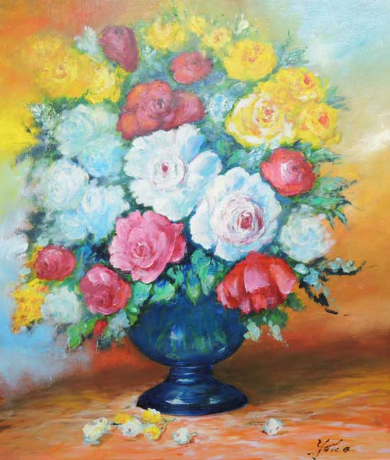 楽天市場】絵画 油絵 ばら （加瀬洋子） 送料無料 【肉筆】【油絵