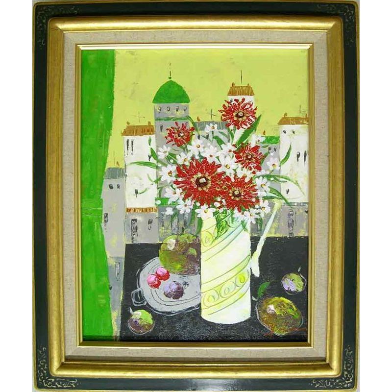 楽天市場】絵画 油絵 窓辺の花 （加瀬洋子） 送料無料 【肉筆】【油絵