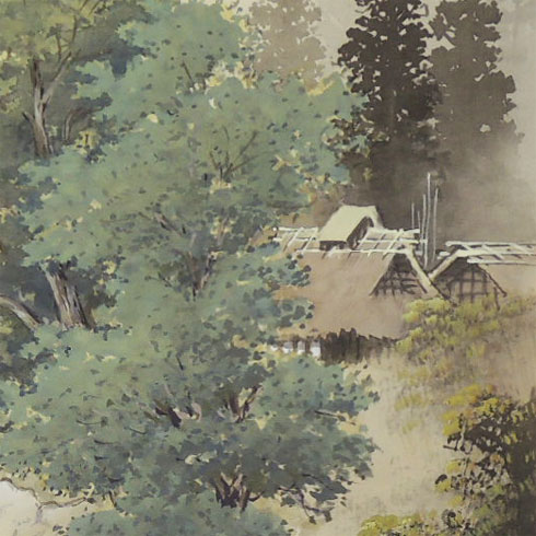 楽天市場】掛け軸 彩色山水 (小島光径) ※即納※ 送料無料 【掛軸】【一