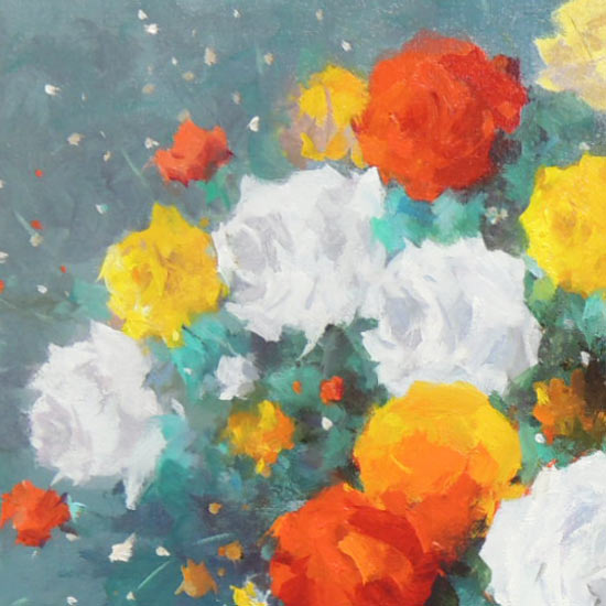 楽天市場】絵画 油絵 花バラ F30号 （春野修一） 送料無料 【肉筆