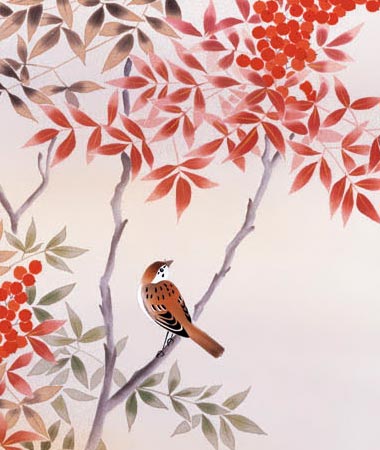 楽天市場】掛け軸 南天に雀 (長江桂舟) 送料無料 掛軸 : 掛け軸・絵画